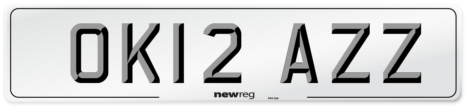 OK12 AZZ Number Plate from New Reg